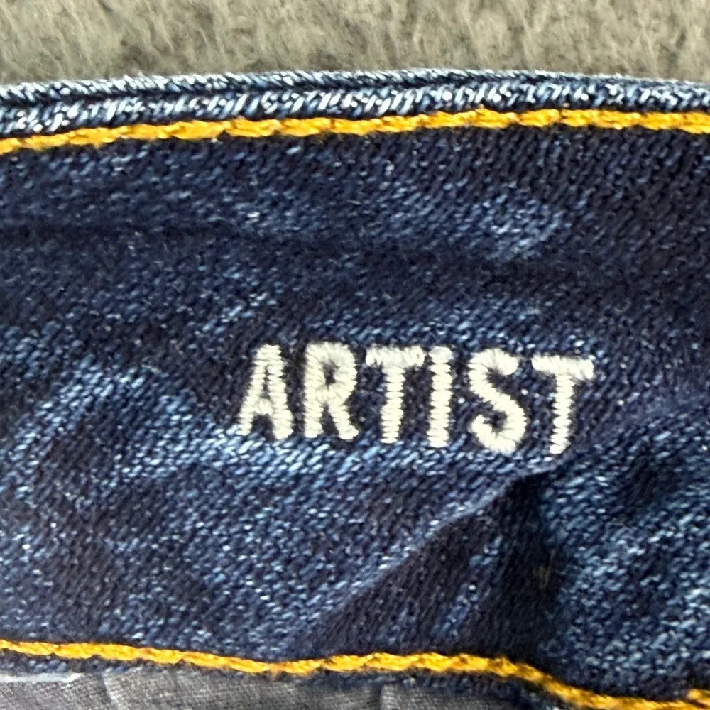 American Eagle Artist Jeans Womens 10 Blue Distressed Ripped Flare Stretch Denim